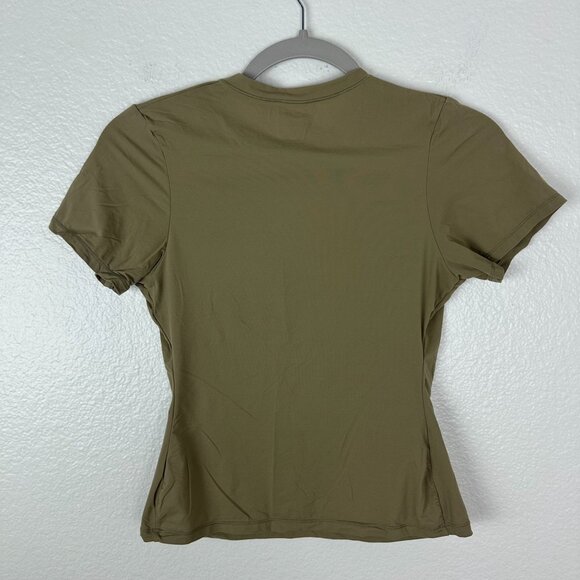 Skims Soft Smoothing Seamless Olive Green T-Shirt M Casual Crew Neck Soft Stretc - Picture 6 of 8